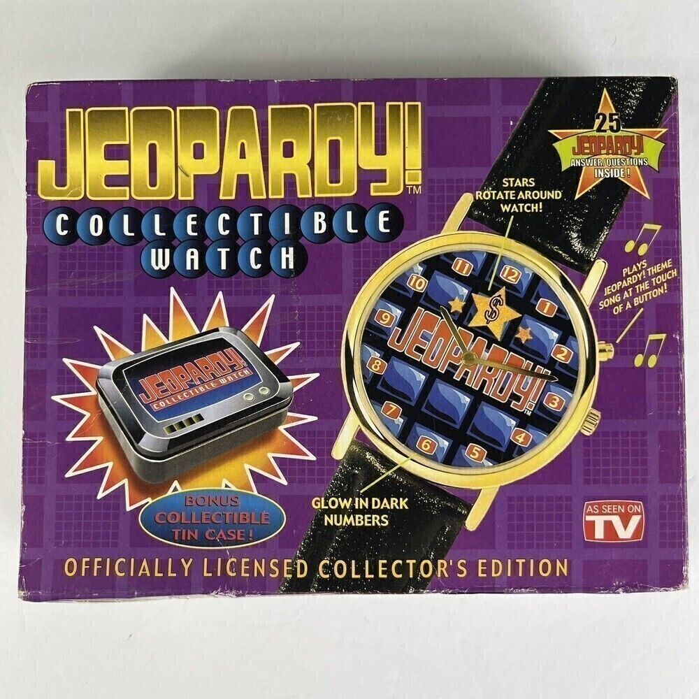 Jeopardy Game Show Collectible Watch includes All Pieces UnUsed Minor Box Damage
